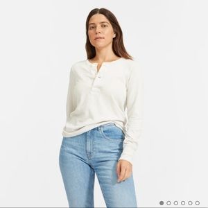 Everlane! recotton henley white (S)